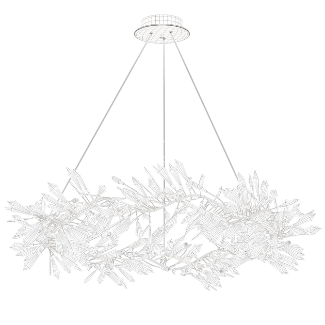 Modern Brass Crystal Chandelier 3D model image 3