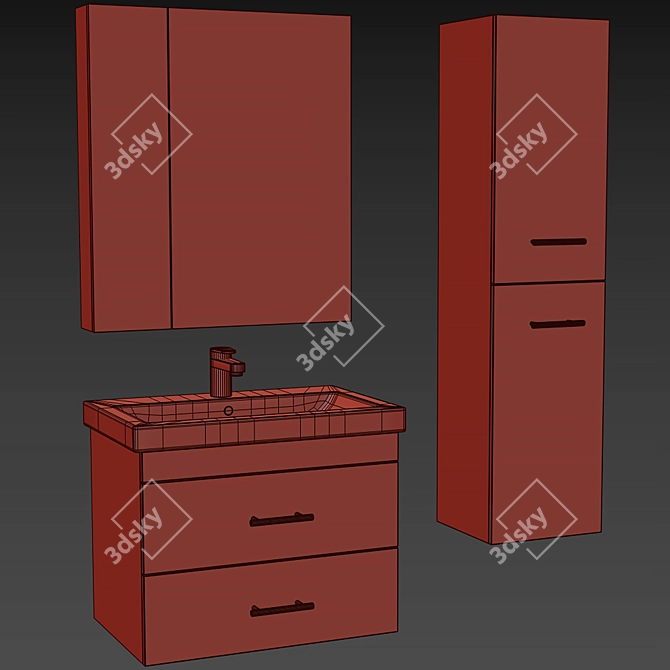 DIWO Rostov 70 Bathroom Vanity 3D model image 4