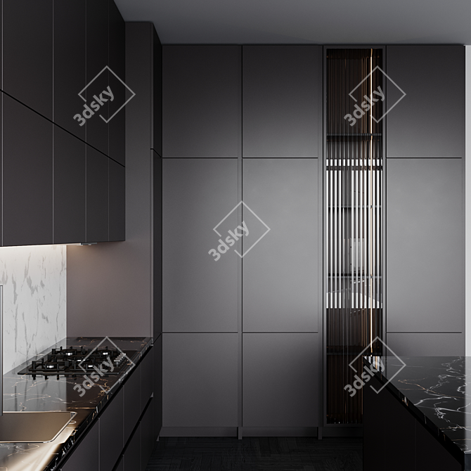  Adjustable Color-Changing Modern Kitchen 3D model image 2