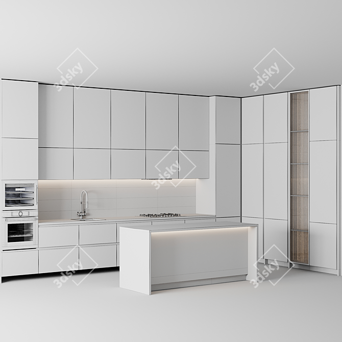  Adjustable Color-Changing Modern Kitchen 3D model image 5