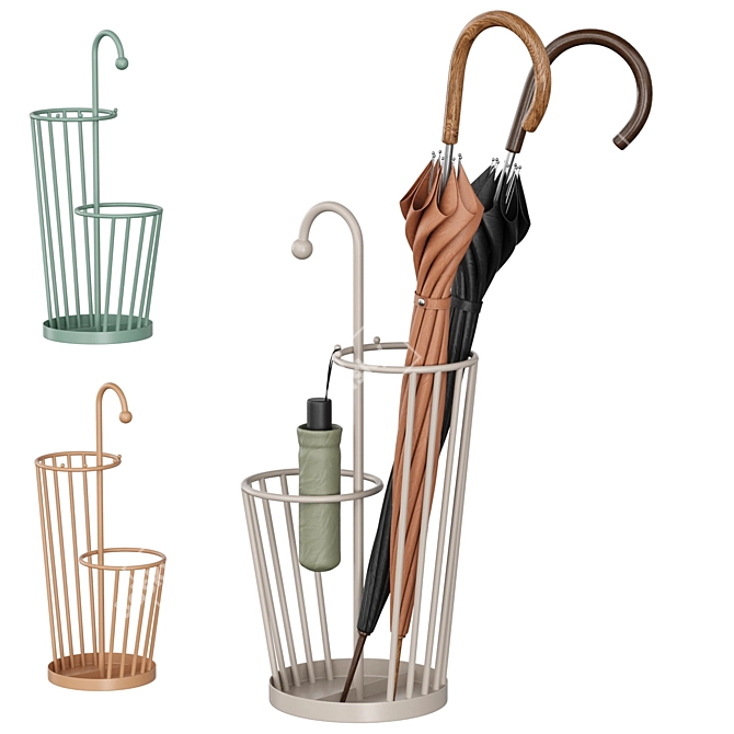 Colorful Umbrella Stand Rack  

Translated Description: 
Umbrella stand in three colors. 3D model image 1