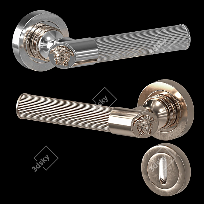 Luxury Versace Medusa Door Handle 3D model image 1