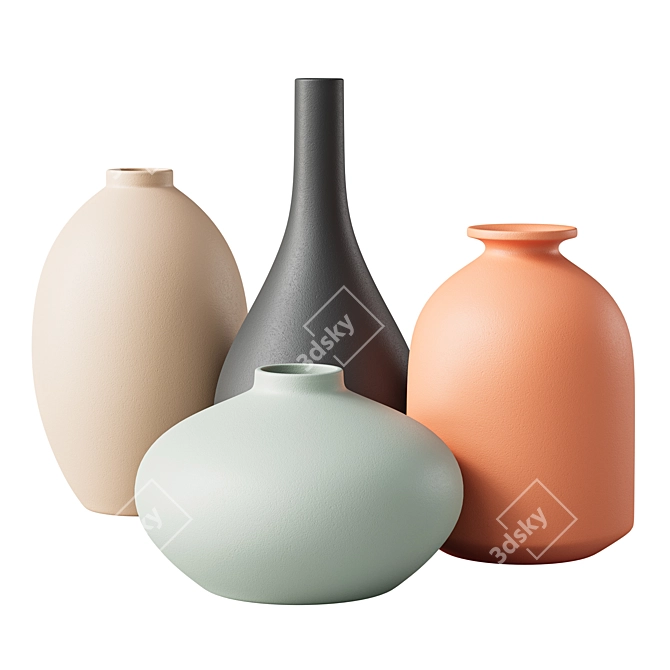 Handmade Ceramic Decorative Vases 3D model image 1