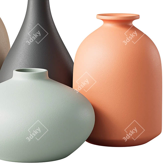 Handmade Ceramic Decorative Vases 3D model image 3