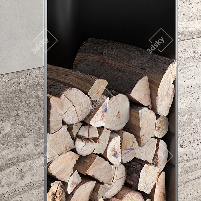 Impression 2G Fireplace Wall Set 3D model image 3