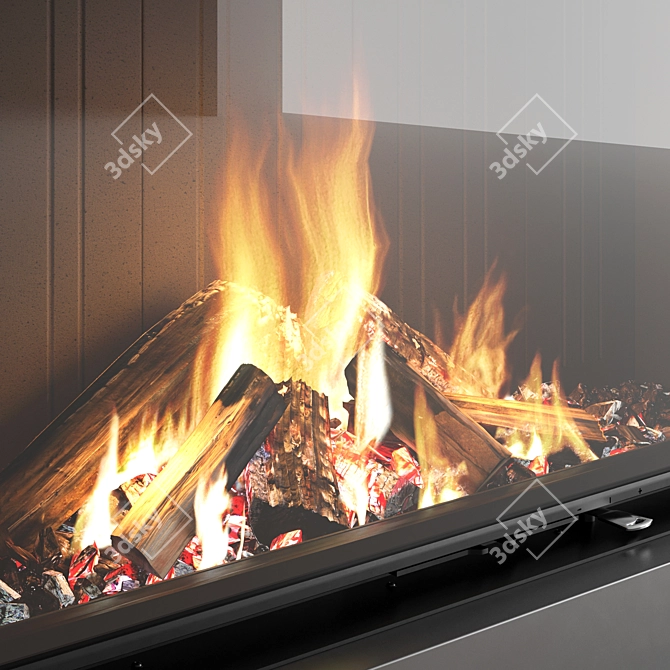 Impression 2G Fireplace Wall Set 3D model image 5