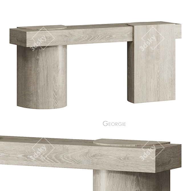 Minimalist Wooden Georgie Console Table 3D model image 1