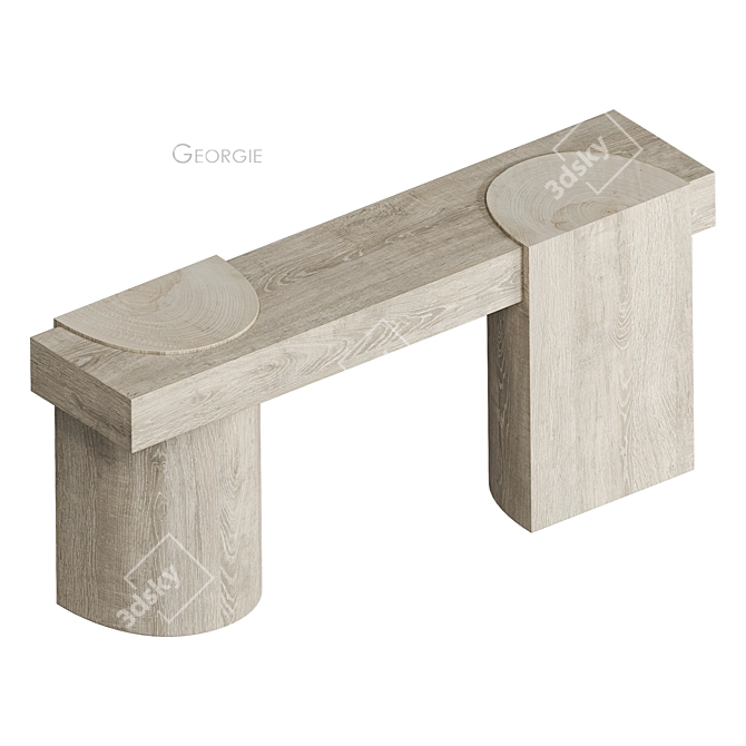 Minimalist Wooden Georgie Console Table 3D model image 2