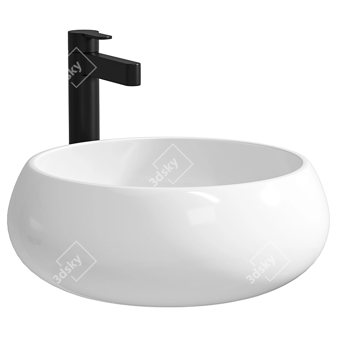  Sleek Ceramic Sink Vanity Fixture 3D model image 2