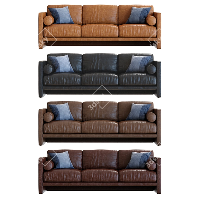 Aviator Leather Sofa 3D Model 3D model image 2