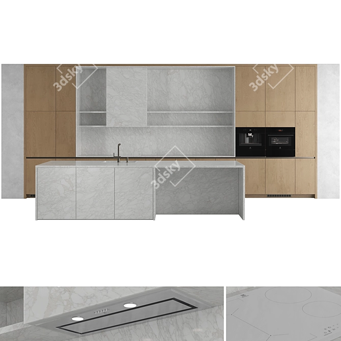 High-Quality 3D Kitchen Model 3D model image 1