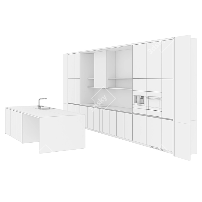 High-Quality 3D Kitchen Model 3D model image 7