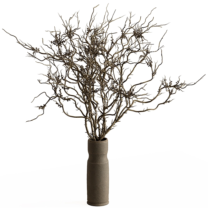 Rustic Charm Dry Branch Bouquet 3D model image 1