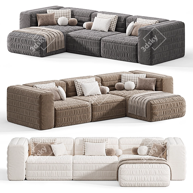 Gervasoni Samet A Modular Sofa 3D model image 2