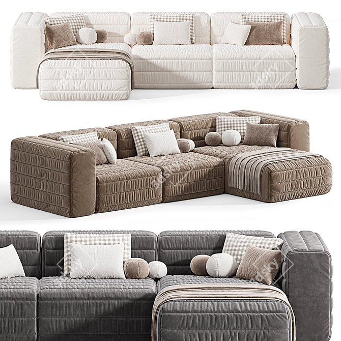 Gervasoni Samet A Modular Sofa 3D model image 6