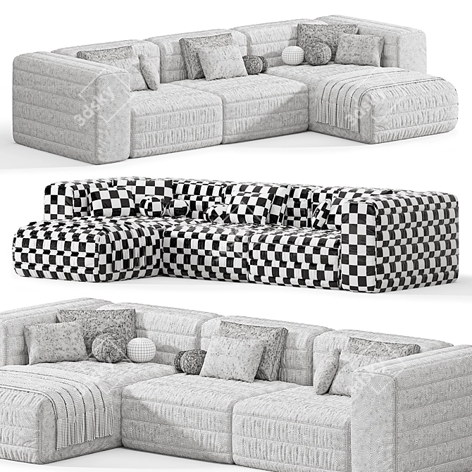 Gervasoni Samet A Modular Sofa 3D model image 7