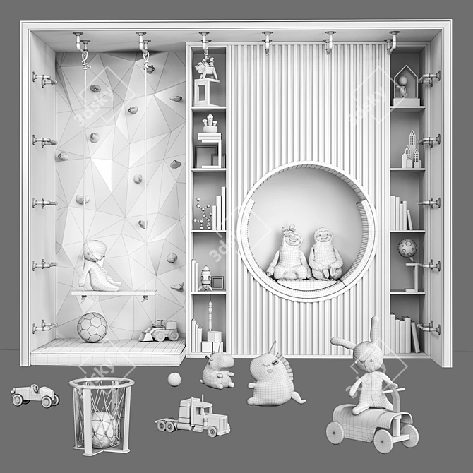 Kids Room Toy & Decor Kit 3D model image 5