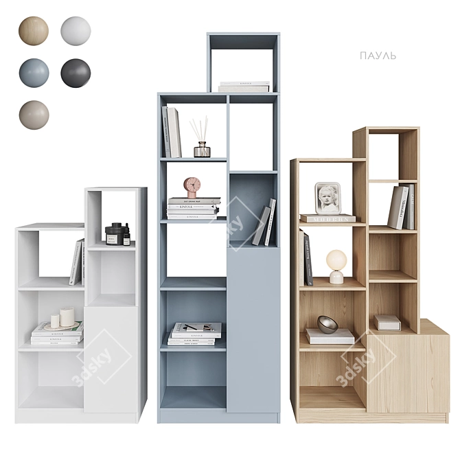 Modern Gene Lattice Bookcase 3D model image 2