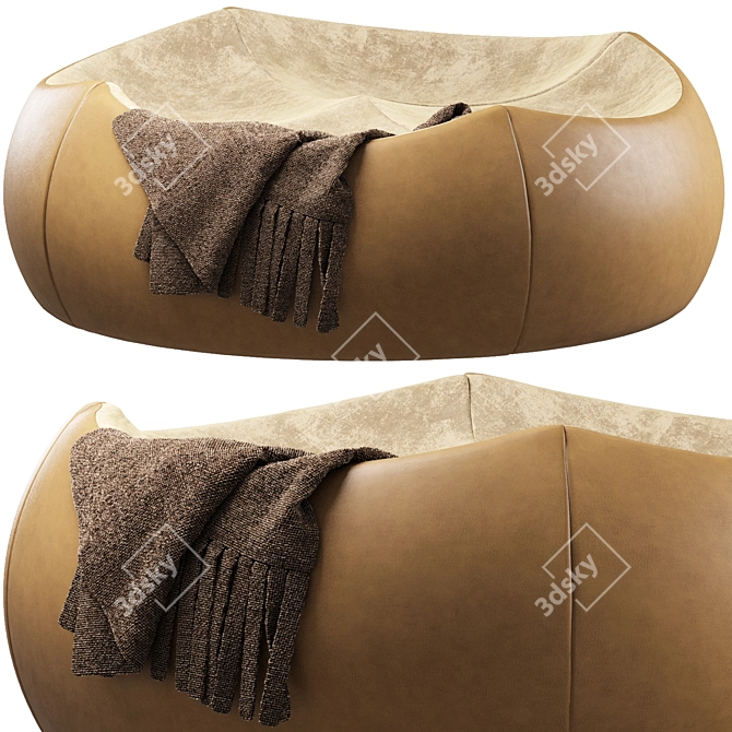 Luxurious Panis Large Pouf 3D model image 1