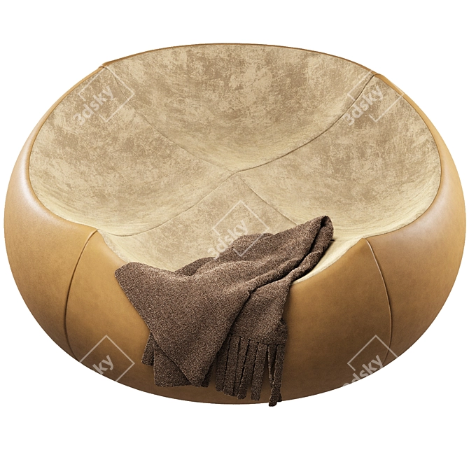 Luxurious Panis Large Pouf 3D model image 2