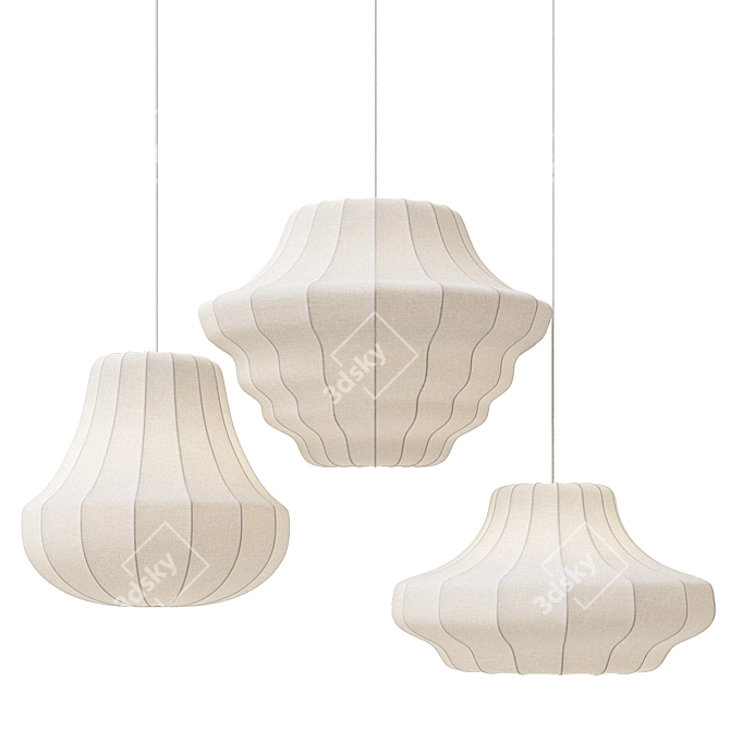 Sleek Modern Pendant Lamp 3D model image 1