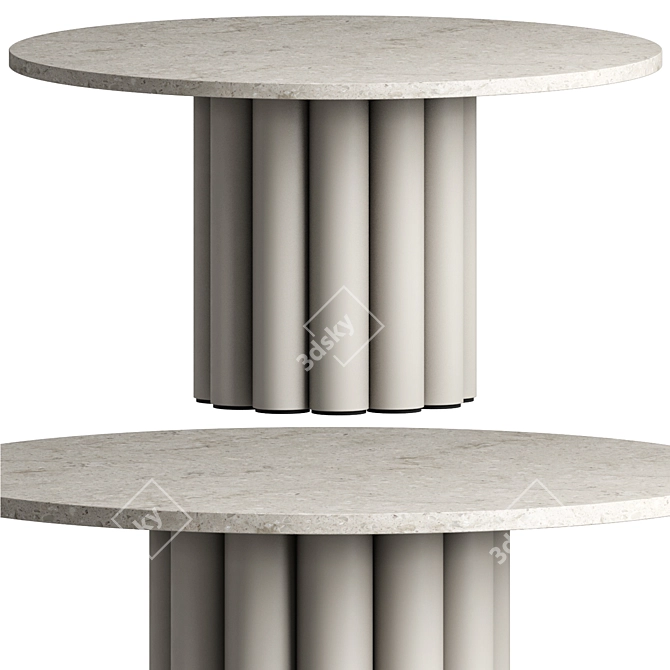 Elegant Round Dining Table AMBON 3D model image 1