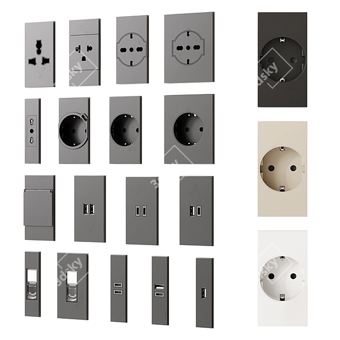 Bticino Living Now Electrical Switches 3D model image 3