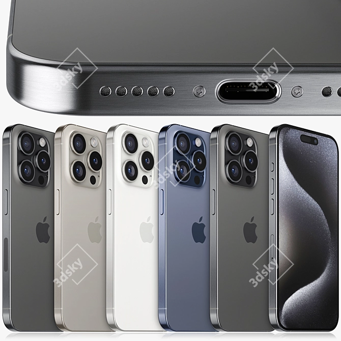 iPhone 15 Pro 3D Model 3D model image 1