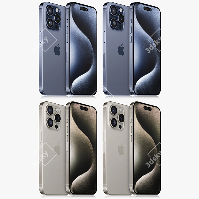 iPhone 15 Pro 3D Model 3D model image 2