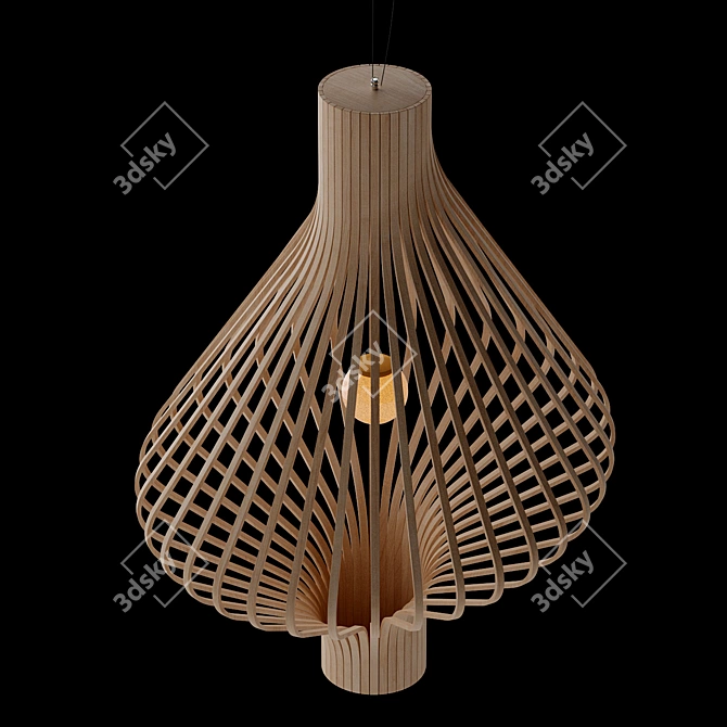 Modern Spiraling Pendant Light 3D model image 5