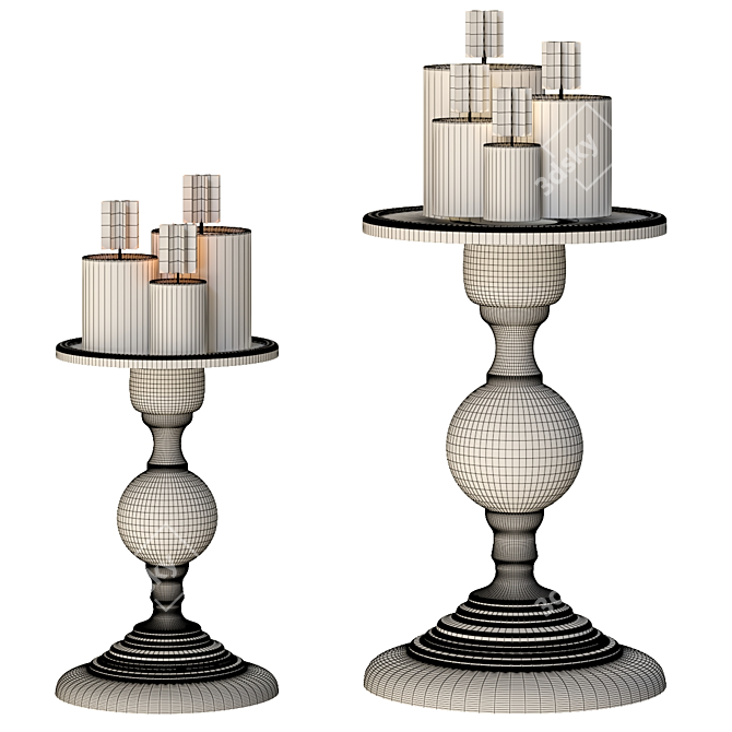 Elegant Providence Candle Holder Set 3D model image 3