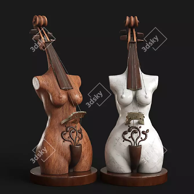 Musical Goddess Sculpture 3D model image 1