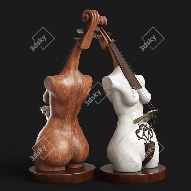 Musical Goddess Sculpture 3D model image 4