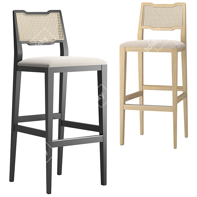 Eva Modern Barstool, 1110mm Height 3D model image 1