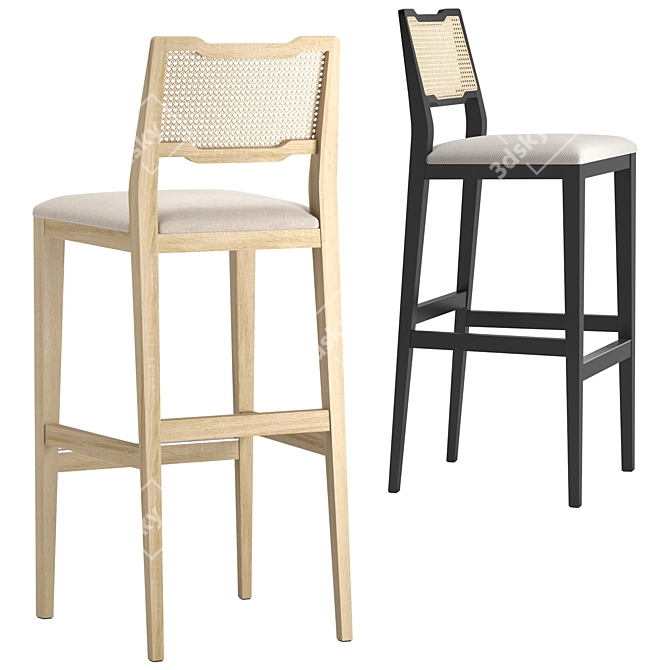 Eva Modern Barstool, 1110mm Height 3D model image 2