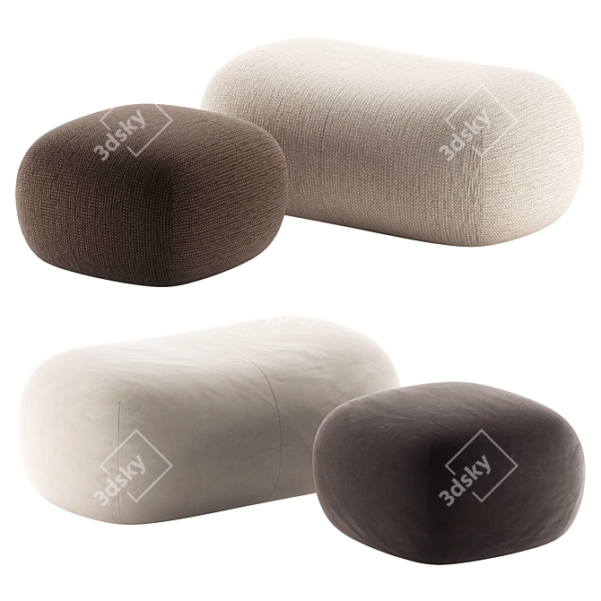 Contemporary PUKKA Pouf Collection 3D model image 1