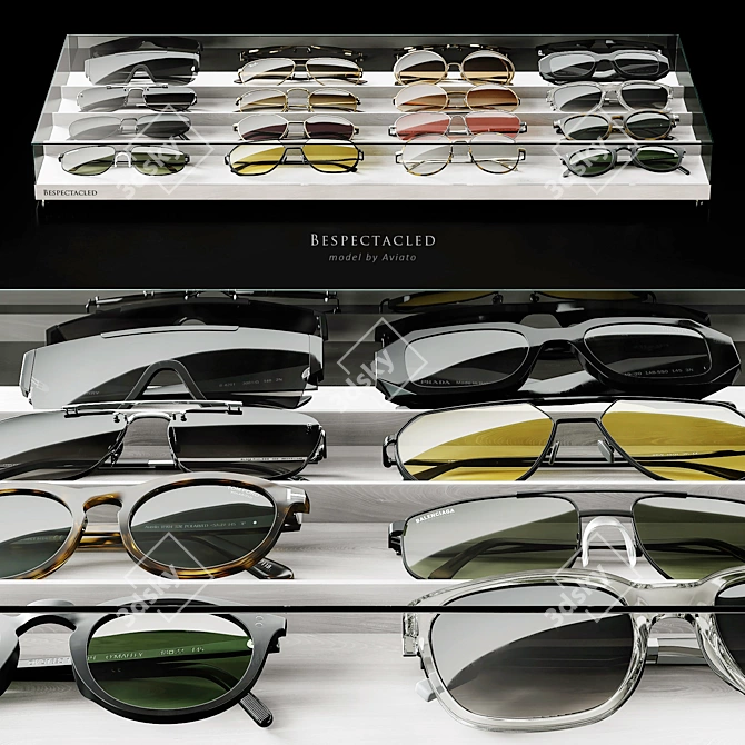 Designer Glasses Collection: High-quality Models 3D model image 1