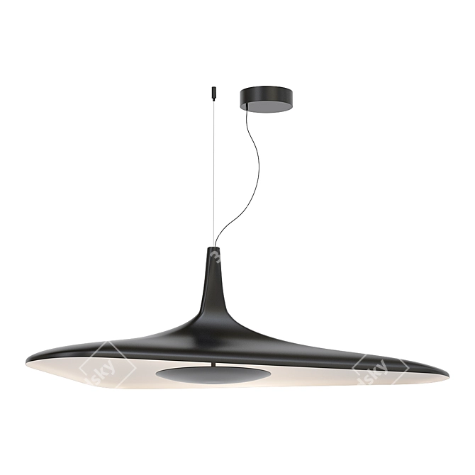 Sleek LED Pendant Lamp 3D model image 1