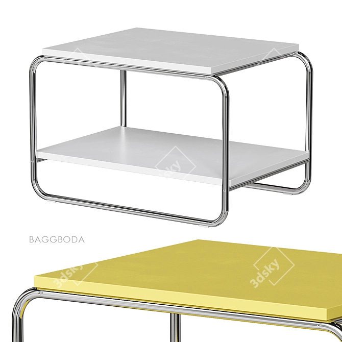 Baggboda Side Table Modern Yellow White 3D model image 1