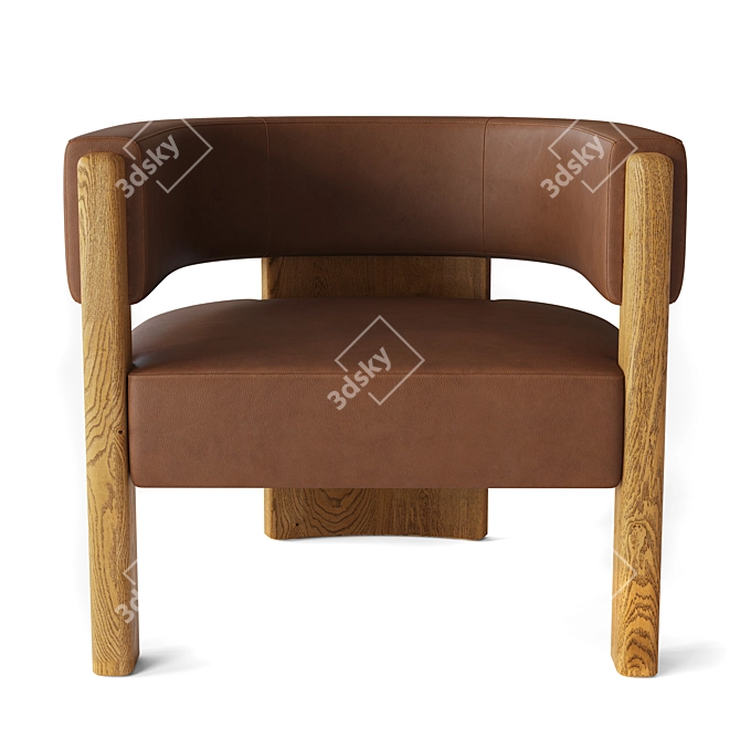 Elegant RH Lido Leather Chair 3D model image 2