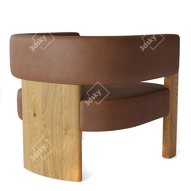 Elegant RH Lido Leather Chair 3D model image 3