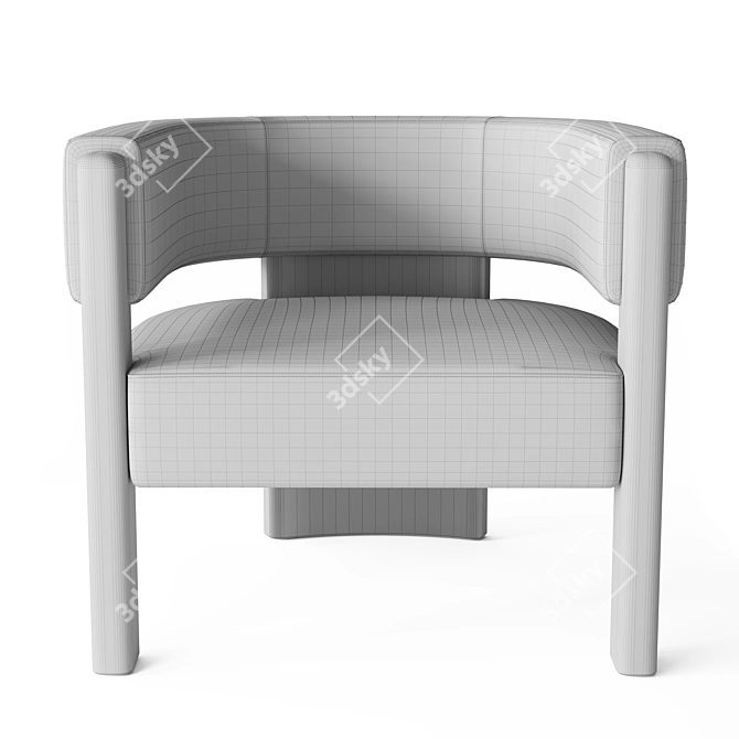 Elegant RH Lido Leather Chair 3D model image 7