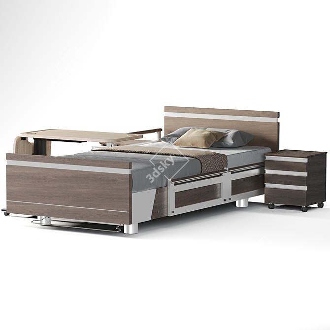 Extra-Wide SonderCare Hospital Bed 3D model image 2