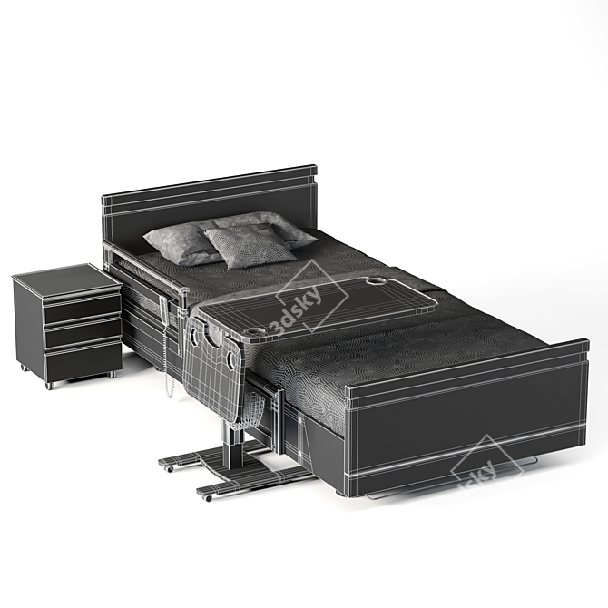 Extra-Wide SonderCare Hospital Bed 3D model image 6