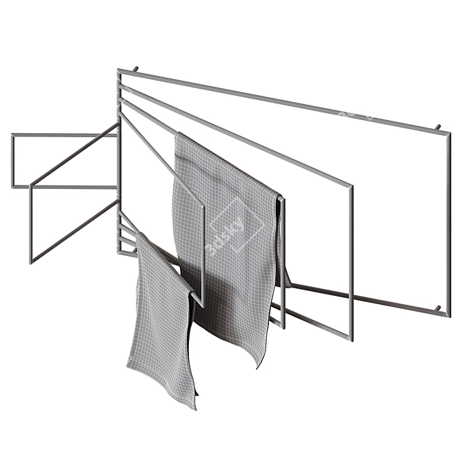 Scandinavian Pivot Drying Frame 3D model image 5