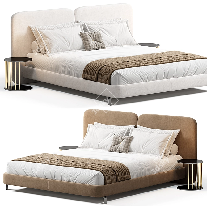 Luxury 2015 Minotti Tatlin Bed 3D model image 3