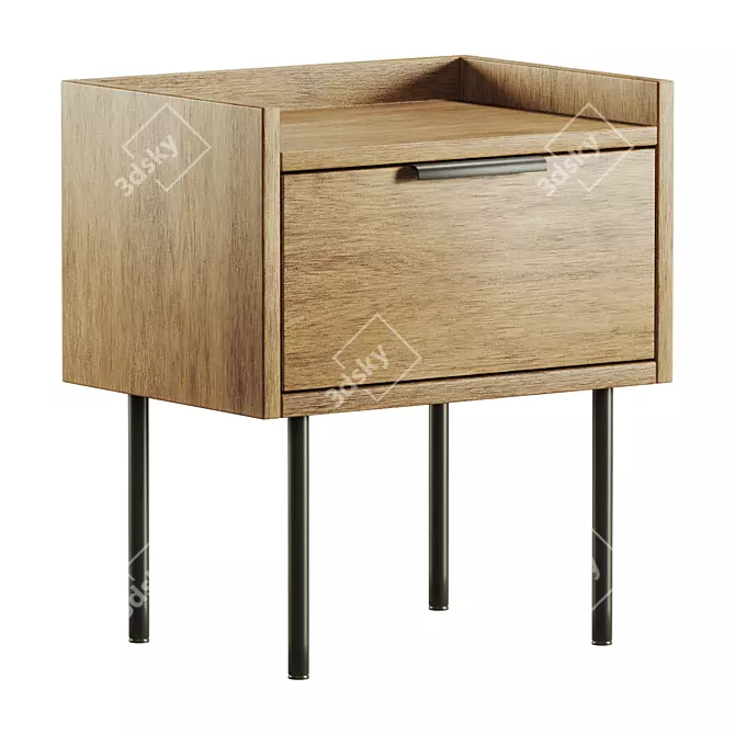 Elegant Bedside Volga Table 3D model image 1