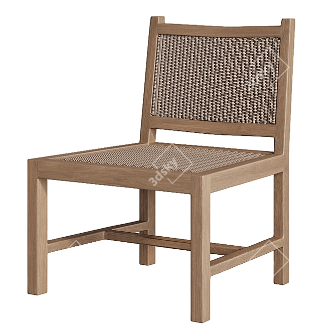 Rustic Modern Outdoor Dining Chair 3D model image 3