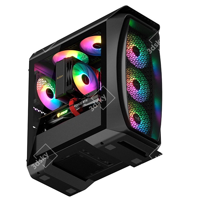 Mini Gaming PC | RGB Lighting | V-Ray 3D model image 5