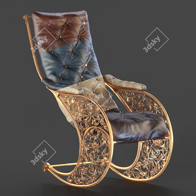 Elegant Winfield Rocking Chair 3D model image 4